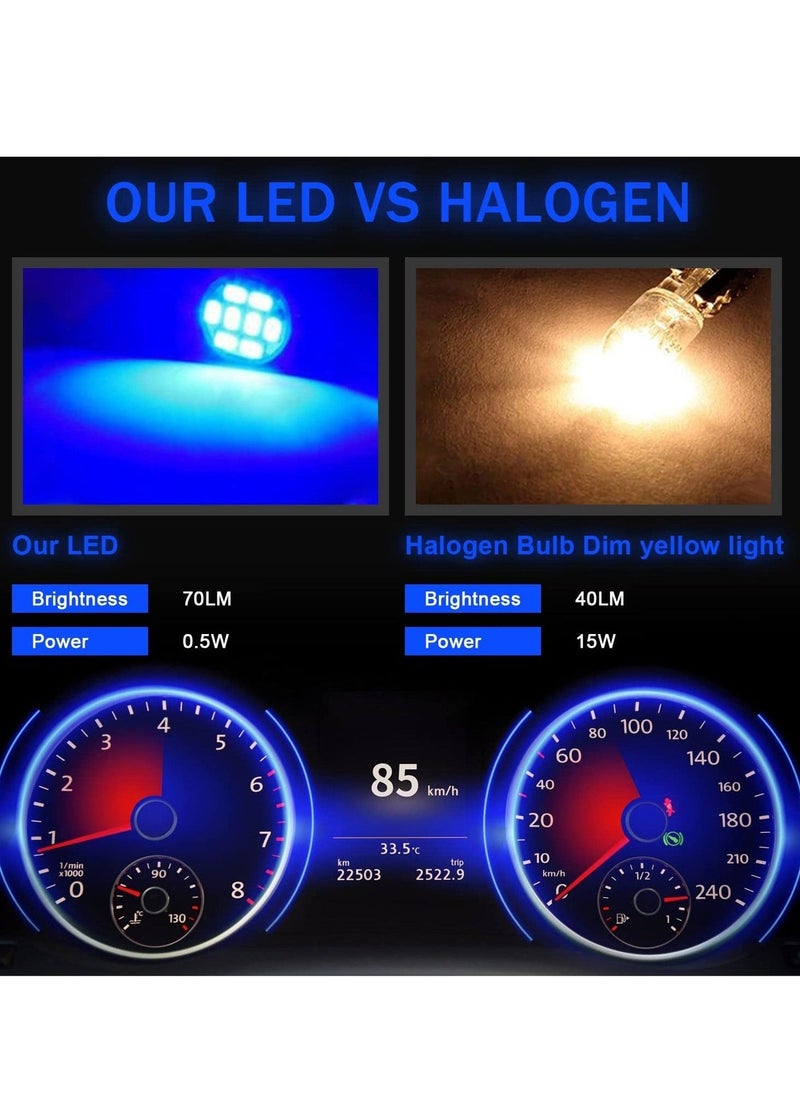 MUNTAQI 20Pcs T10 194 168 LED Dash Instrument Light Bulbs Blue Super Bright T10 Instrument Panel Gauge Cluster Dashboard Lights Bulbs 12V Chipset - Image 3