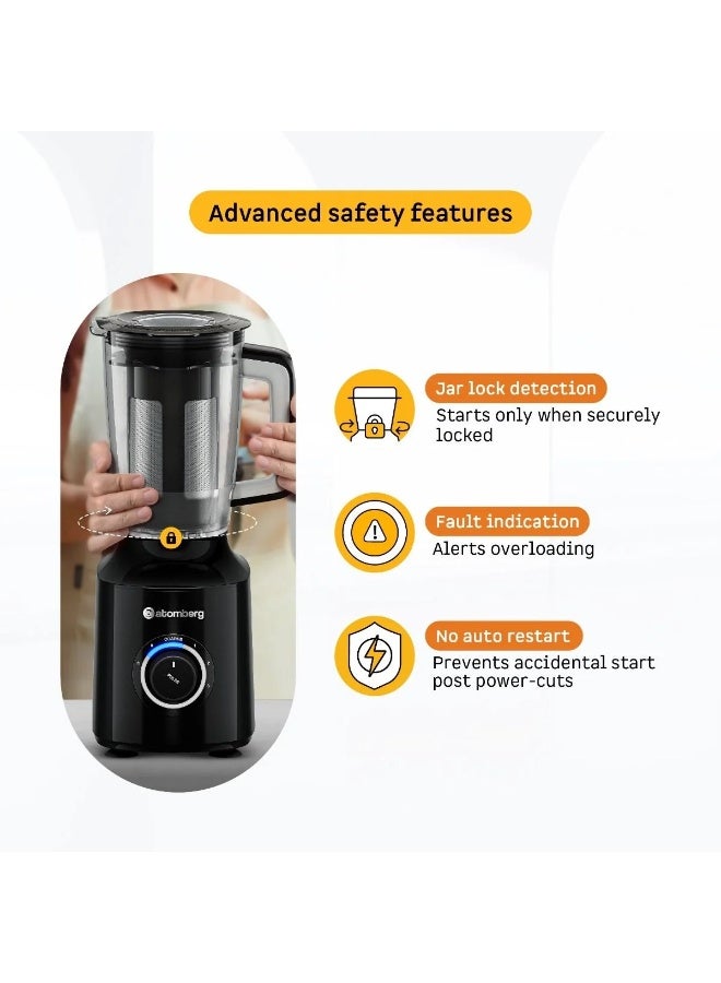 Atomberg Zenova Fresh Juicer Mixer Black FG1231 | High Nutrition | Easy Assembly & Cleaning | Auto Reverse | XL Hopper | Ideal for Fruit, Veggie Juices, Coconut Milk | Black - Image 2