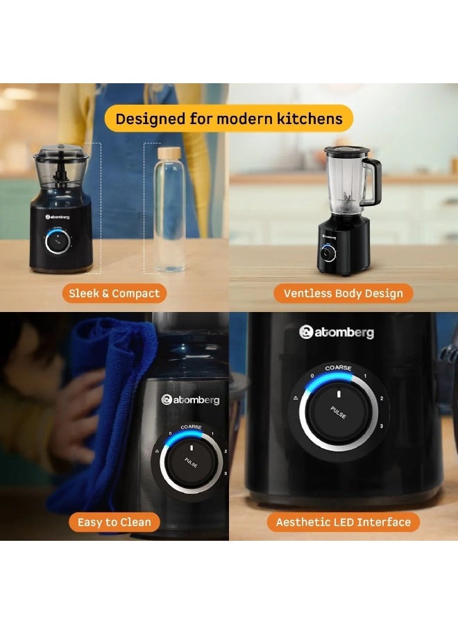 Atomberg Zenova Fresh Juicer Mixer Black FG1231 | High Nutrition | Easy Assembly & Cleaning | Auto Reverse | XL Hopper | Ideal for Fruit, Veggie Juices, Coconut Milk | Black - Image 4