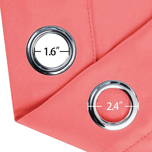 LEMOMO Blackout Curtains 52 x 84 inch/Coral Curtains Set of 2 Panels/Thermal Insulated Room Darkening Bedroom Curtains - Image 5
