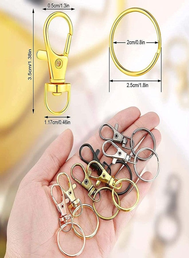 DIY Crafts 7 Sets 3x7, Golden, Keyrings & Keychains Round Swivel Snap Hooks Key Rings Metal for Lanyard, ID, Bags, Wallets (7 Sets 3x7, Golden) - Image 4