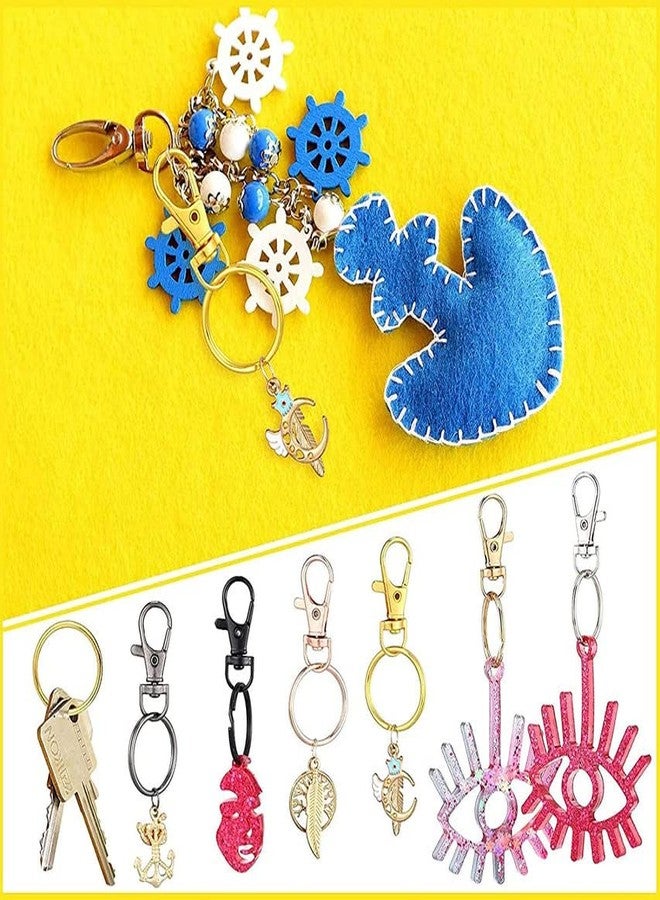 DIY Crafts 7 Sets 3x7, Golden, Keyrings & Keychains Round Swivel Snap Hooks Key Rings Metal for Lanyard, ID, Bags, Wallets (7 Sets 3x7, Golden) - Image 5
