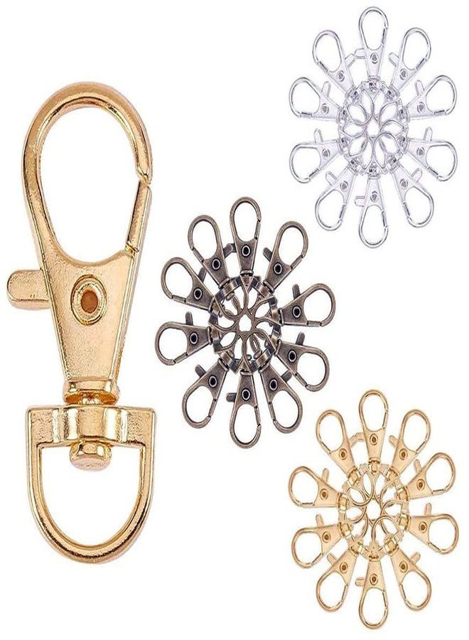 DIY Crafts 7 Sets 3x7, Golden, Keyrings & Keychains Round Swivel Snap Hooks Key Rings Metal for Lanyard, ID, Bags, Wallets (7 Sets 3x7, Golden) - Image 3
