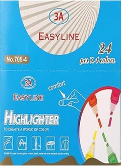 3A 705-4 Easy Line Phosphorescent Pen pack of 24 pic, Multicolor