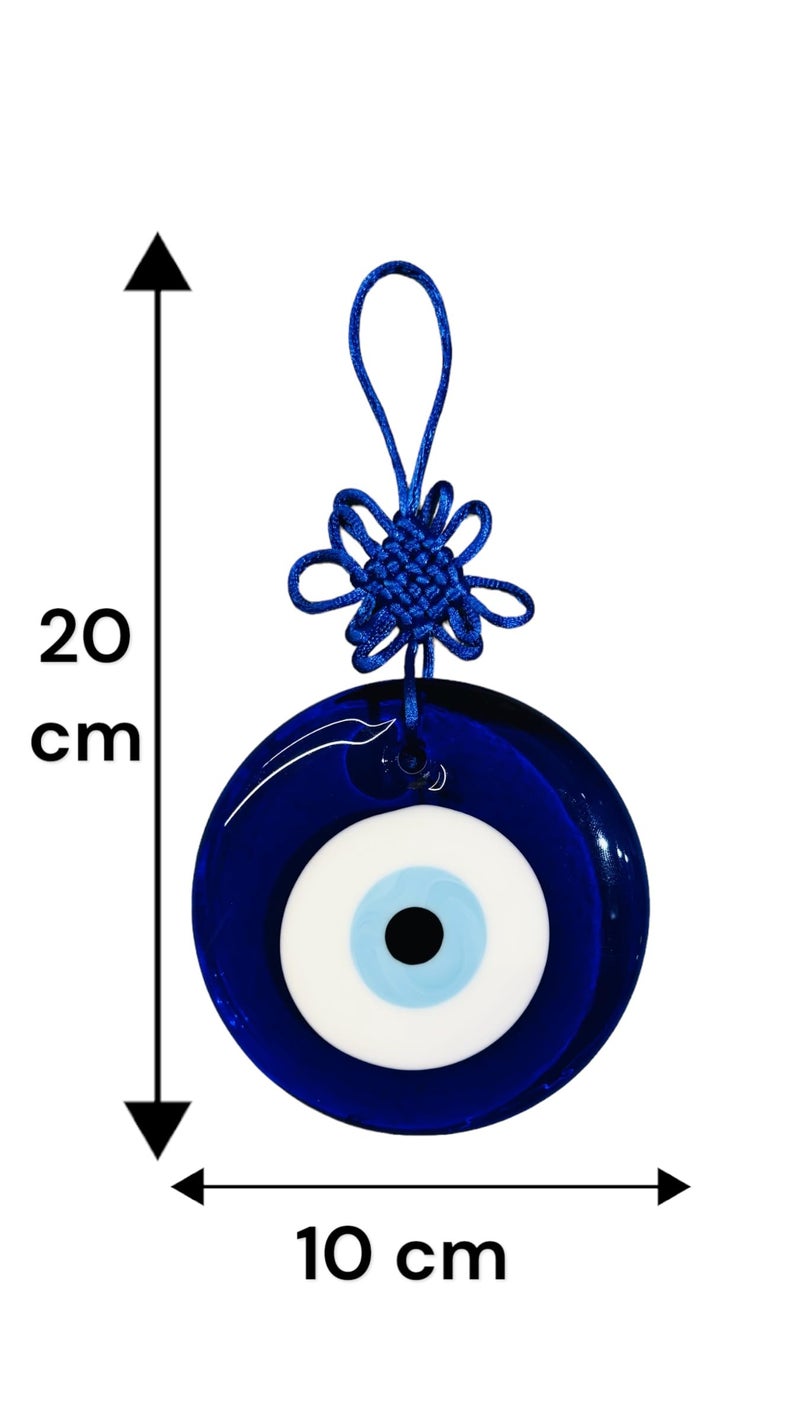 WARMINGO DE Glass Warmingo Big Size Evil Eye Hanging For Home | Bad Energy Protector | Evil Eye For Main Door | Nazar Battu For Home Entrance | Evil Eye Wall Hanging, 24 Cm, Blue - Image 4