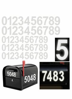 Generic Reflective Mailbox Numbers for Outside 50PCs Waterproof Stickers 3'' and 4'' Self Adhesive 0 to 9 Vinyl Number Signs Window Door Cars Trucks Home Business Address  - Image 1