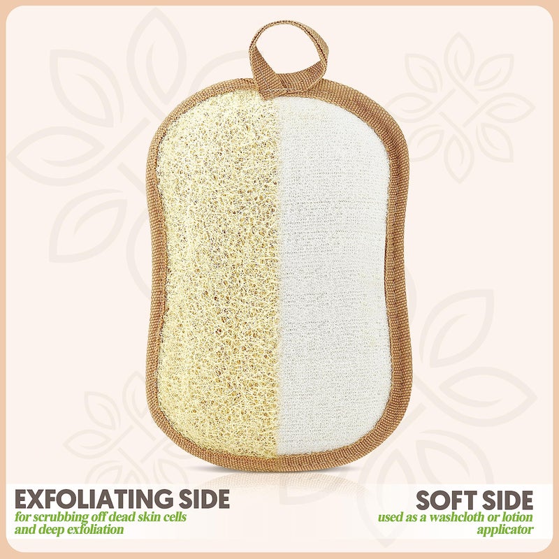 Almooni Premium Exfoliating Loofah Pad Body Scrubber, Made with Natural Egyptian Shower loofa Sponge- Bow Tie Shaped Loofah - 2 Count(1 Pack) - Image 3