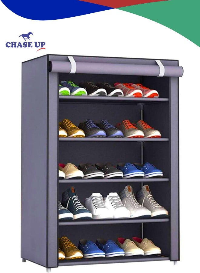 Chase Up 5-Layer Stylish Shoe Organizer, Shoe Rack for Entryway Hallway Storage Furniture with 5 Open Shelves Perfect for organizing shoes - Image 1