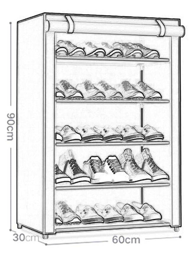 Chase Up 5-Layer Stylish Shoe Organizer, Shoe Rack for Entryway Hallway Storage Furniture with 5 Open Shelves Perfect for organizing shoes - Image 2