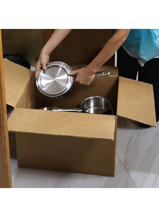 أفيديتي صناديق نقل متوسطة الحجم – عبوة من 20 صندوق كرتوني قوي للتعبئة والتخزين – مقاس 18 × 14 × 12 بوصة – صناديق متينة لنقل الأغراض المنزلية أو المكتبية - Image 2