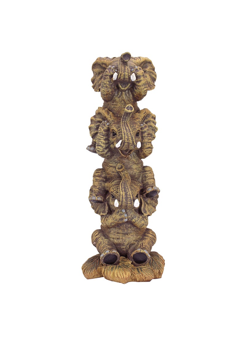 Design Toscano Design Toscano NG33769 Hear-No  See-No  Speak-No Evil Stacked Elephants Collectible Statue  Single Medium  - Image 2