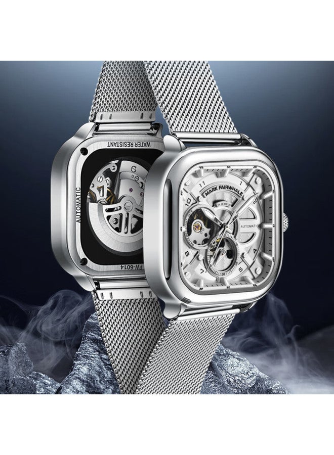 Mark Fairwhale Automatic Mechanical Watch For Men, Students, Sports, Skeleton Design, Top Ten Famous Watches, Chinese Brand, Birthday Gift For Boyfriend, 6014 - Image 3