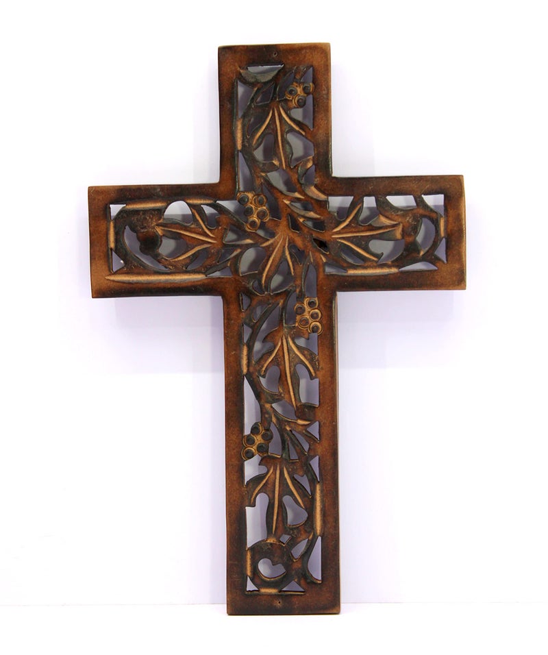ESPLANADE Jesus Christ Cross Catholic Wooden Crucifix for Wall, Church Chapel | Home Decor | Wood - 12.25" Inches - Brown - Image 4