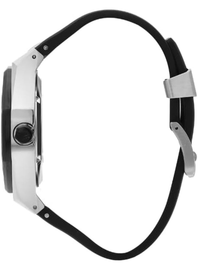 Quantum Men'S 82S0 Movement Watch, Automatic Display And Silicone Strap - Qmg1074.051, Black - Image 2