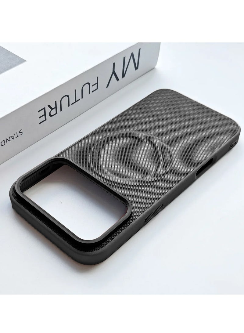 Wtech Apple iPhone 17 Pro Max 5G 2025 Luxury High Quality Magnetic Silicone Sides Case Cover (MCRPSN) - Black - Image 3