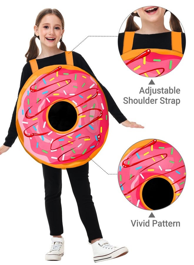 AOBUTE Kids Halloween Sprinkle Doughnut Costume Boys Girls Pink Donut Food Set 3D Printed Lightweight Dessert Outfits M - Image 3