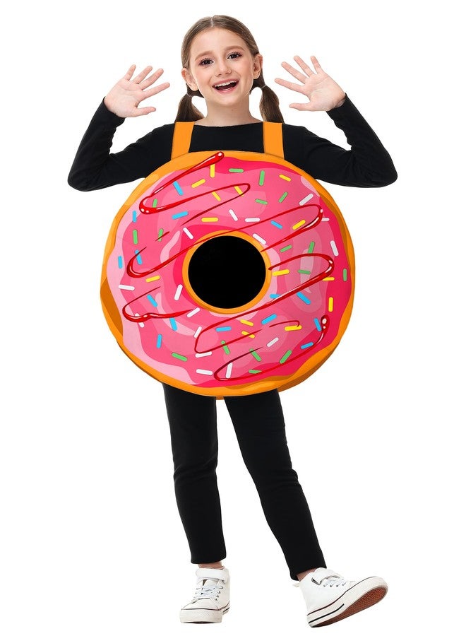 AOBUTE Kids Halloween Sprinkle Doughnut Costume Boys Girls Pink Donut Food Set 3D Printed Lightweight Dessert Outfits M - Image 1