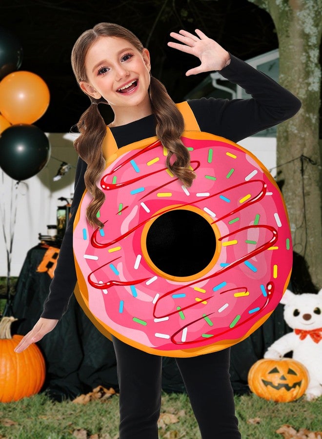 AOBUTE Kids Halloween Sprinkle Doughnut Costume Boys Girls Pink Donut Food Set 3D Printed Lightweight Dessert Outfits M - Image 4