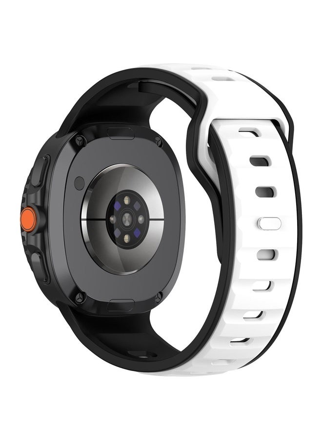 HuHa For Samsung Galaxy Watch8 / Wacth8 Classic xDfind Dual Color Silicone Watch Band(Black White) - Image 2