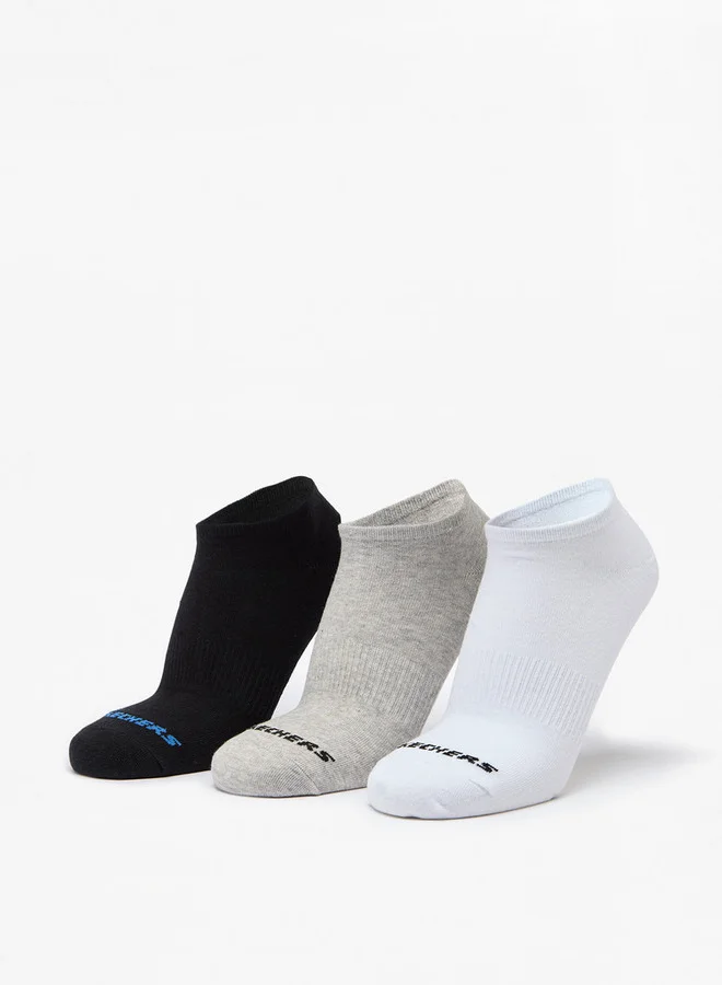 Logo Print Ankle Length Socks - Set of 3