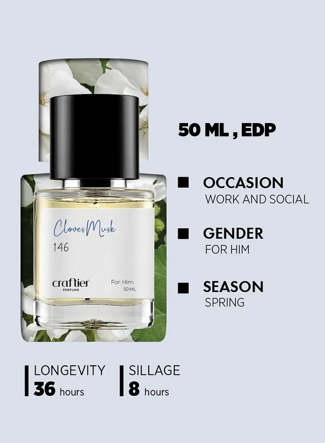 Craftier Perfume  CLOVES MUSK - Inspired of-OPULENT SHAIK CLASSIC NO 77, Eau De Parfum for Men - 50ml, Long Lasting Ambery Fragrance Upto 36 Hrs, Travel Size Men's Perfume for Men | Best Price UAE
