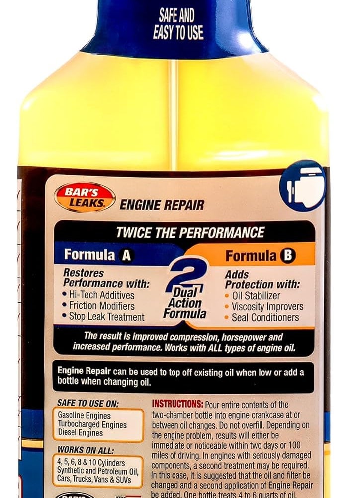 Bar's Leaks High Mileage Engine Repair - 16.9 FL OZ (500 mL) Motor Oil Additive - Image 2