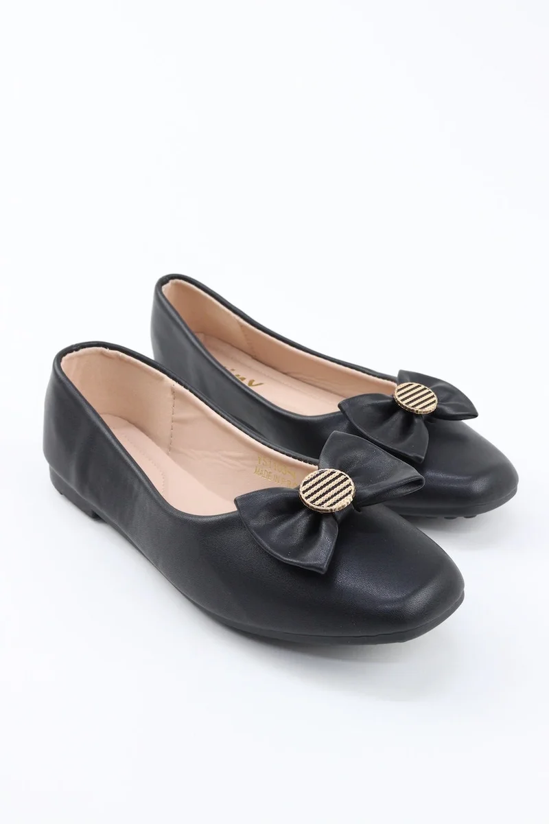 Viny VINY Women's Cushioned Ballet Flats – Comfortable Slip-On Ballerina Shoes with Bow Detail, Lightweight Flat Shoes for Office, Walking, Travel & Everyday Wear