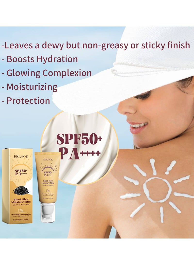 EELHOE Black Rice Moislure Skin Daily Sunscreen for Hyaluronic Acid Watery Sun Gel - Image 2