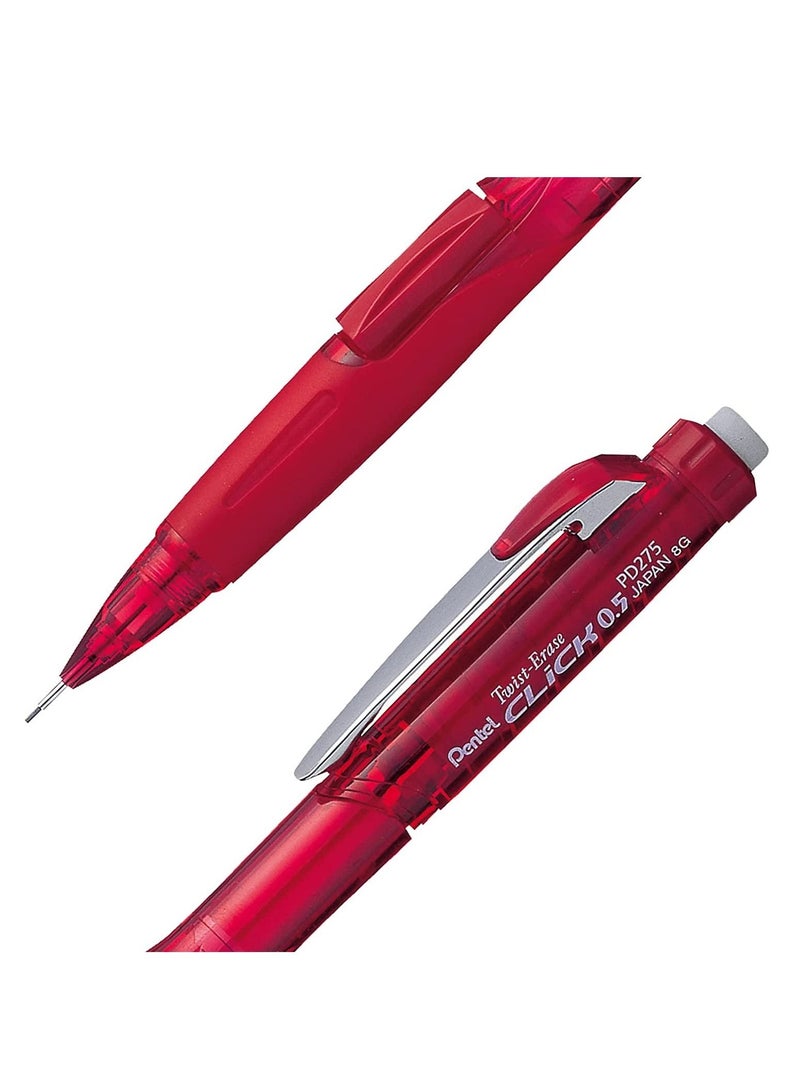 Pentel 4-Piece Mechanical Pencil 0.5mm Tip Red Body - Image 2