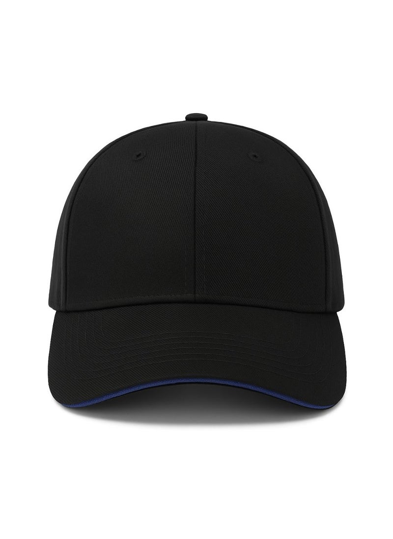 NENOUSH - Nenoush Plain Sandwich Baseball Cotton Classic And Adjustable Buckle Closure Cap For Unisex Black Blue Sandwich - Image 1