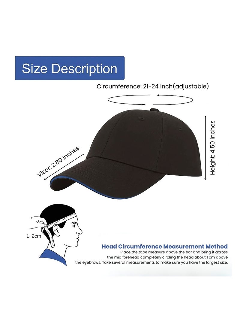 NENOUSH - Nenoush Plain Sandwich Baseball Cotton Classic And Adjustable Buckle Closure Cap For Unisex Black Blue Sandwich - Image 1