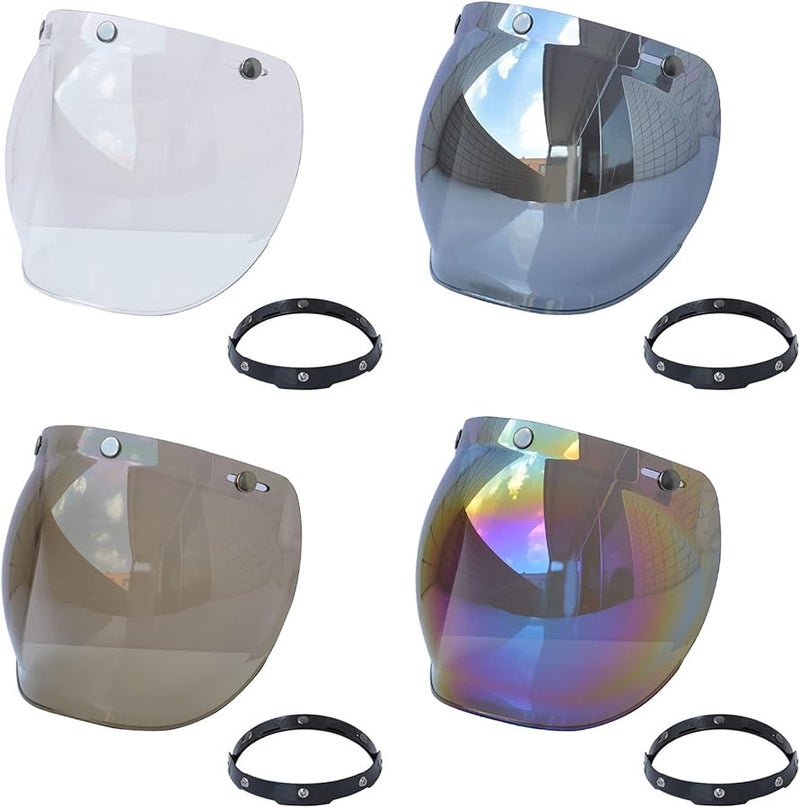 3 Snap Bubble Shield Flip Adapter For Half Open Face Motorcycle Helmets - Image 4