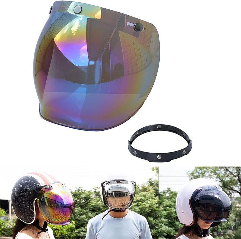 3 Snap Bubble Shield Flip Adapter For Half Open Face Motorcycle Helmets - Image 3