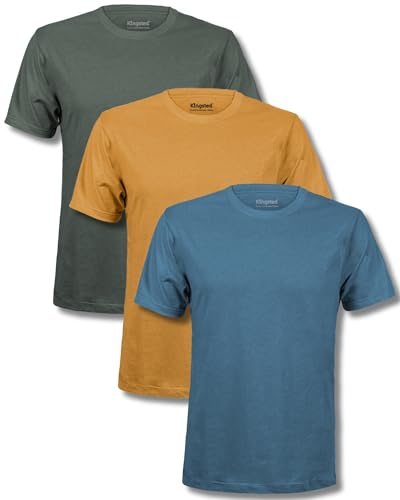 Kingsted Men's T-Shirts - Royally Comfortable - Super Soft Cotton Blend - Short Sleeve Tagless Crewneck - Plain Colored Classic Tees (3 Pack, Royal, Large) - Image 1