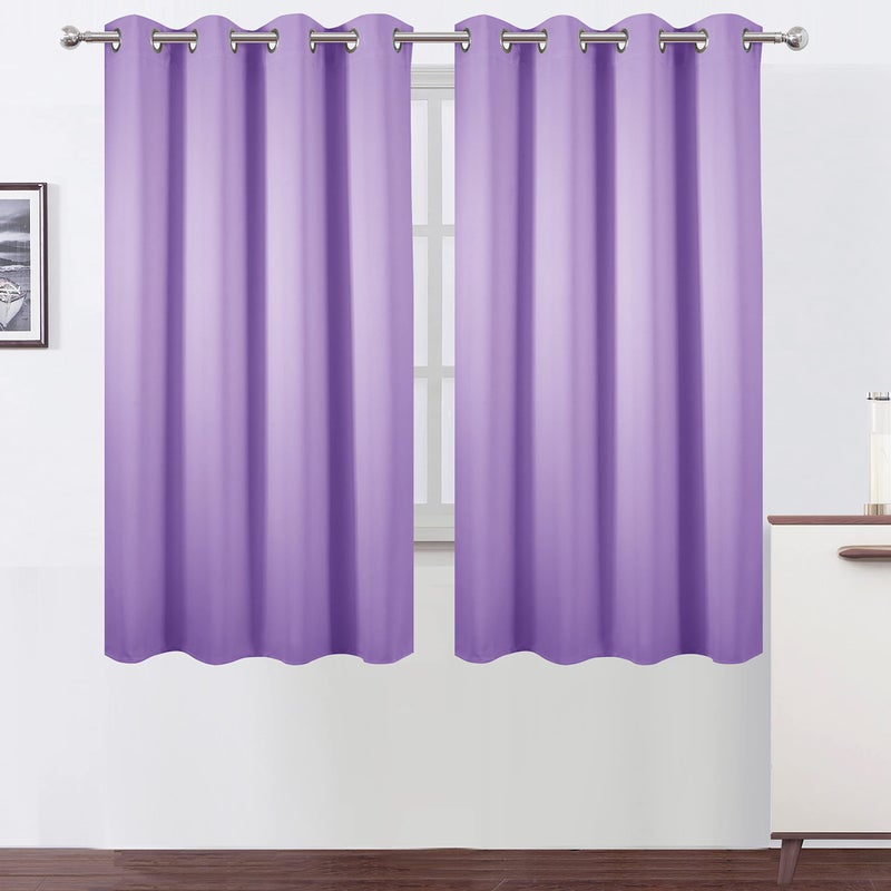 LEMOMO Lavender Blackout Curtains 52 x 63 Inch LengthSet of 2 Curtain PanelsThermal Insulated Room Darkening Blackout Curtains for Bedroom