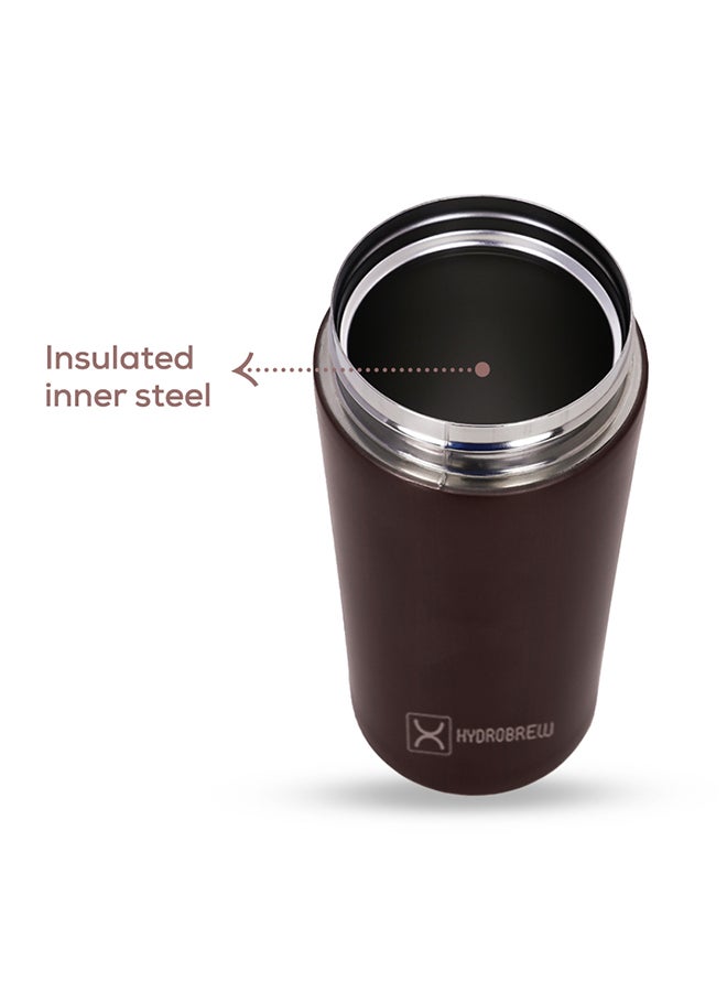 HYDROBREW Double Wall Insulated Tumbler Water Bottle - Dark Red, 380Ml - Image 5