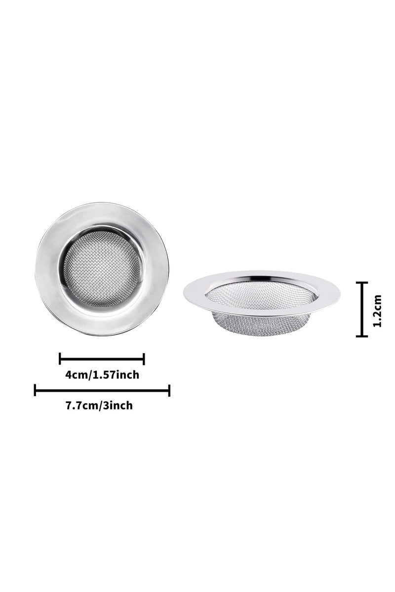 سدادة مصفاة حوض المطبخ من الفولاذ المقاوم للصدأ، مصفاة حوض الاستحمام، غطاء مصفاة الحمام لالتقاط الشعر 2 قطعة - Image 2