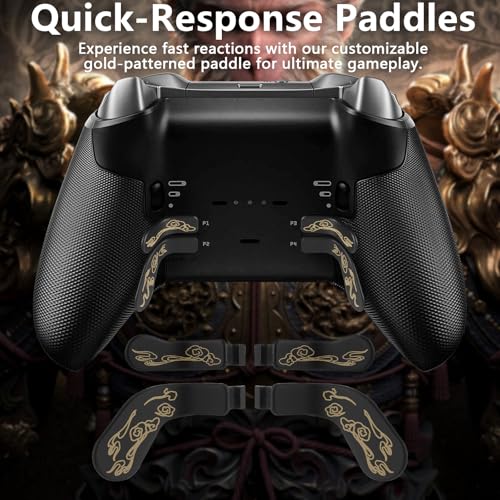 BSUZUN Accessories for Xbox Elite Controller Series 2 Core 13 in 1 Replacement Component Set Includes 4 Paddles 6 Metal Thumbsticks 2 DPad and 1 Adjustment Tool WukongMythic Gold - Image 3