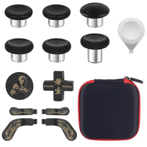 BSUZUN Accessories for Xbox Elite Controller Series 2 Core 13 in 1 Replacement Component Set Includes 4 Paddles 6 Metal Thumbsticks 2 DPad and 1 Adjustment Tool WukongMythic Gold - Image 1