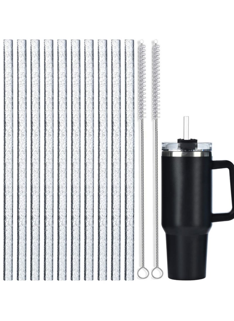 10 Pack Replacement Straws for Stanley 40 oz 30 oz Tumbler, 12 in Long Reusable Plastic Glitter Straws for Stanley Cup Accessories, Half Gallon Jug, Plus 2 Cleaning Brush - pzsku/ZC7FE5D15C78460D50598Z/45/_/1732344546/c294fffc-2be6-489a-9ee1-ab0e0fa7ef32