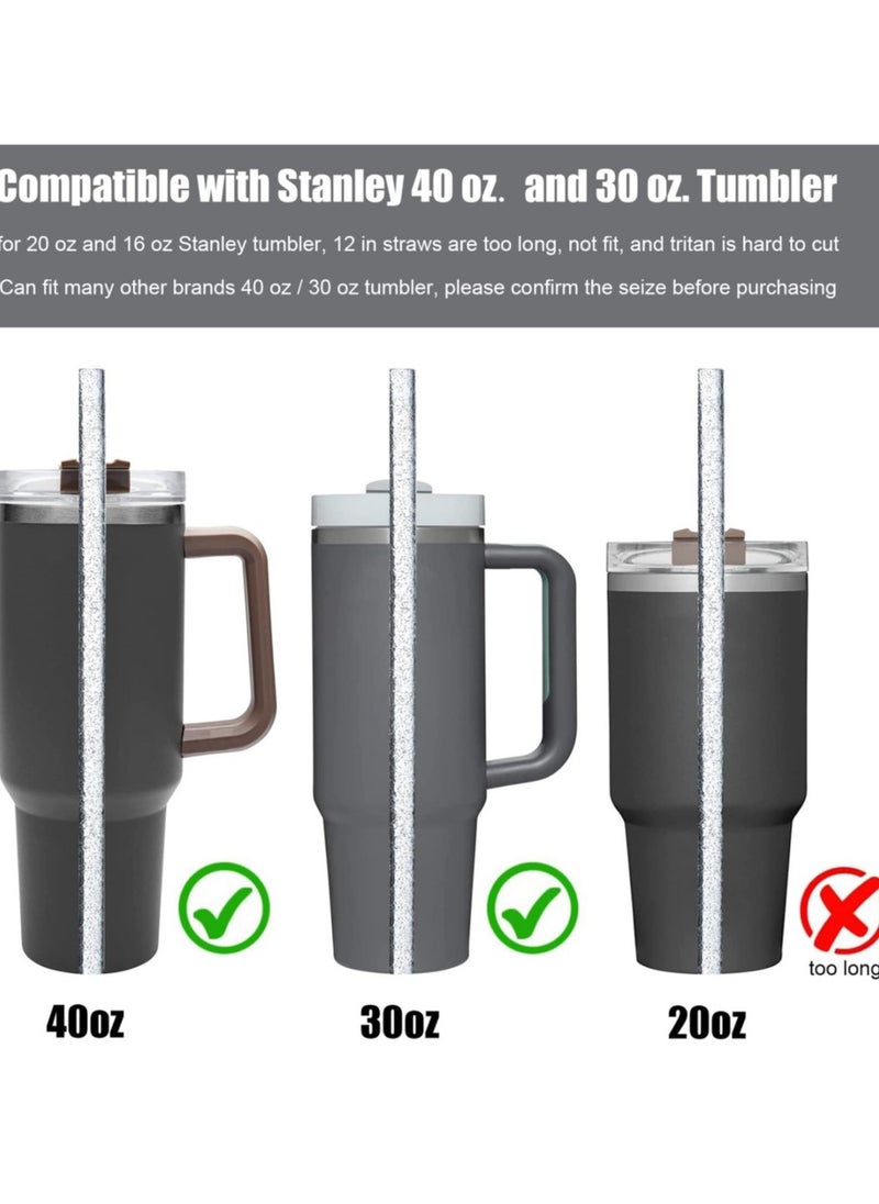 10 Pack Replacement Straws for Stanley 40 oz 30 oz Tumbler, 12 in Long Reusable Plastic Glitter Straws for Stanley Cup Accessories, Half Gallon Jug, Plus 2 Cleaning Brush - pzsku/ZC7FE5D15C78460D50598Z/45/_/1732344547/f8b78c52-32d8-4bc2-9701-fb4da244ddd6