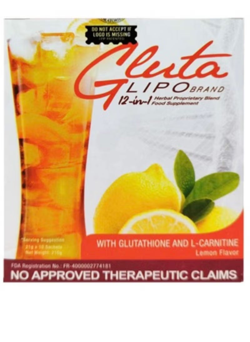 Glutalipo  12-in-1 Whitening & Slimming Juice - 21g x 10 Sachets - Image 2