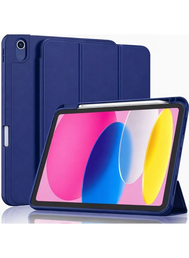 VR Creative Smart Case for Apple iPad (A16) 11th Generation 11 Inch 2025/ iPad 10th Generation 10.9 Inch 2022 Case – with Pencil Holder, Slim Tablet Cover with Soft TPU Back, Auto Wake/Sleep (Blue)