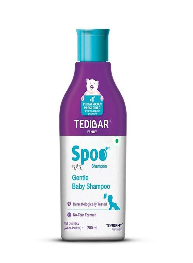 Spoo No-Tear Formula baby shampoo 200ml from Tedibar Family | Gentle on Scalp | No. No. 1 Pediatrician Prescribed Anti Seborrheic Shampoo* - By Torrent Pharma - Image 1
