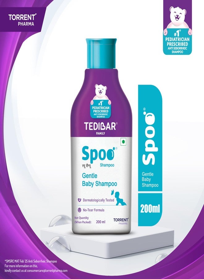 Spoo No-Tear Formula baby shampoo 200ml from Tedibar Family | Gentle on Scalp | No. No. 1 Pediatrician Prescribed Anti Seborrheic Shampoo* - By Torrent Pharma - Image 2