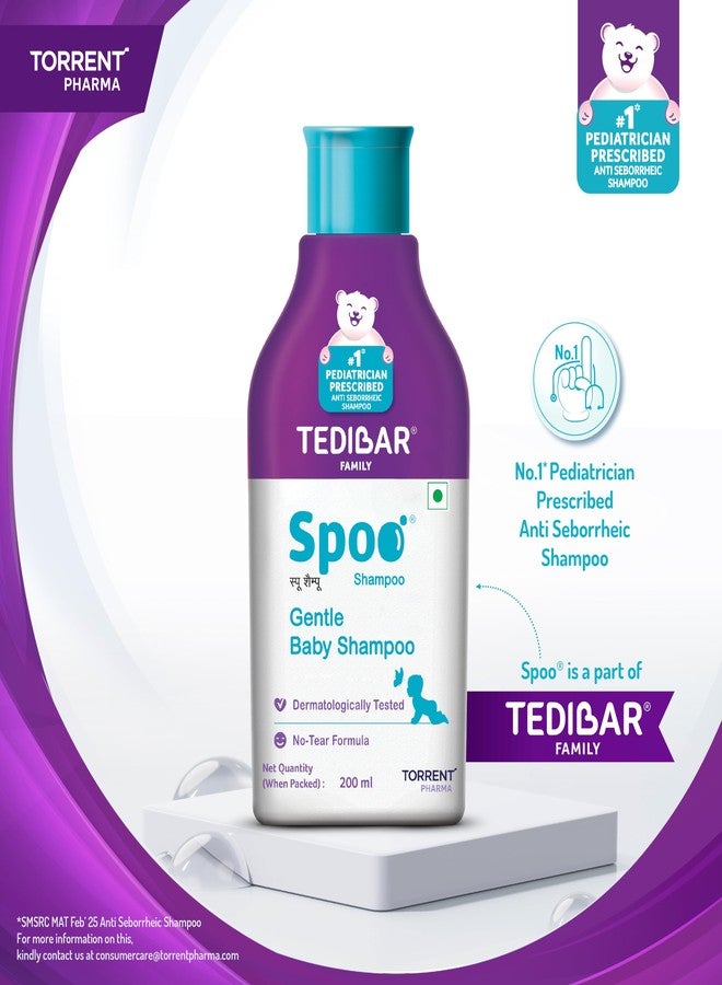 Spoo No-Tear Formula baby shampoo 200ml from Tedibar Family | Gentle on Scalp | No. No. 1 Pediatrician Prescribed Anti Seborrheic Shampoo* - By Torrent Pharma - Image 5