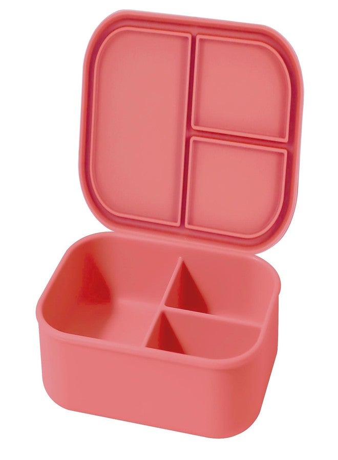 Realand Leak-proof Silicone Bento Lunch Box, Silicone Lunch Container with 3 Individually Sealed Compartments, Snack Bento Box, Microwave & Dishwasher Safe, Pink - Image 1