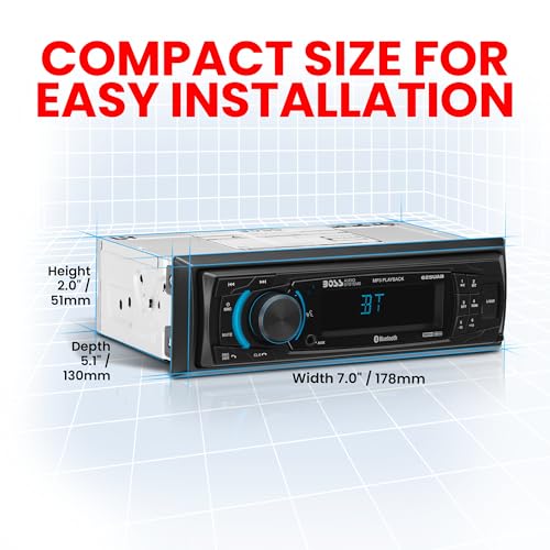 BOSS AUDIO SYSTEMS نظام الصوت BOSS 625UAB ستيريو سيارة أحادي الدين مع بلوتوث - بدون مشغل CD/DVD، جهاز استقبال راديو AM/FM، مدخل Aux، USB - Image 5