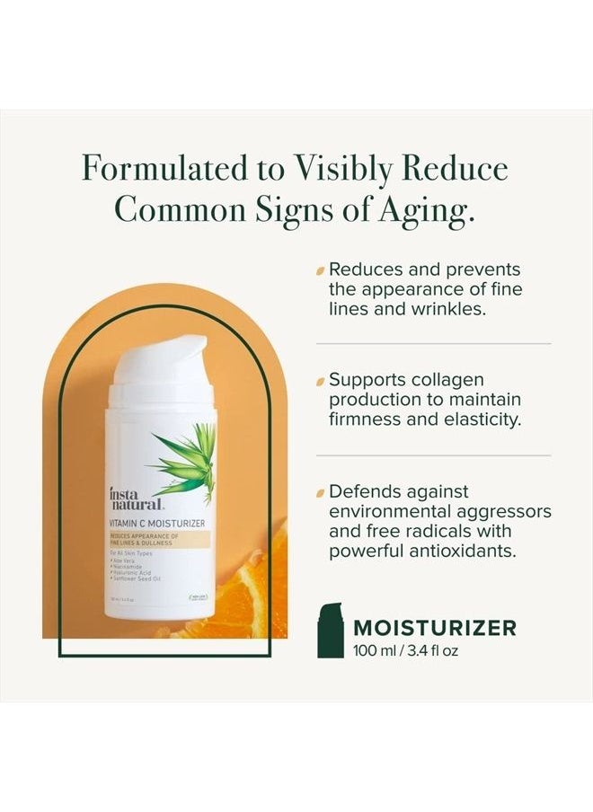 Instanatural Vitamin C Moisturizer for Face, Daily Moisturizer for Anti Aging, Brightening, and Hydration, Vitamin C Moisturizer Formulated with Hyaluronic Acid, Aloe Vera, and Niacinamide  - Image 2