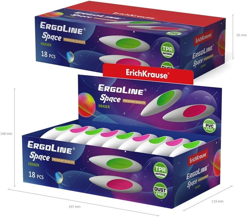 ErichKrause Ergoline Space Eraser with Centering 18-Piece Display Box - Image 3